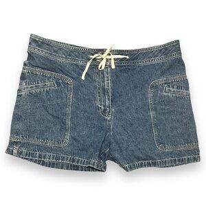 Vintage 90s Bass Denim Shorts With Tie Women’s Size 10 Mid Rise Medium Wash